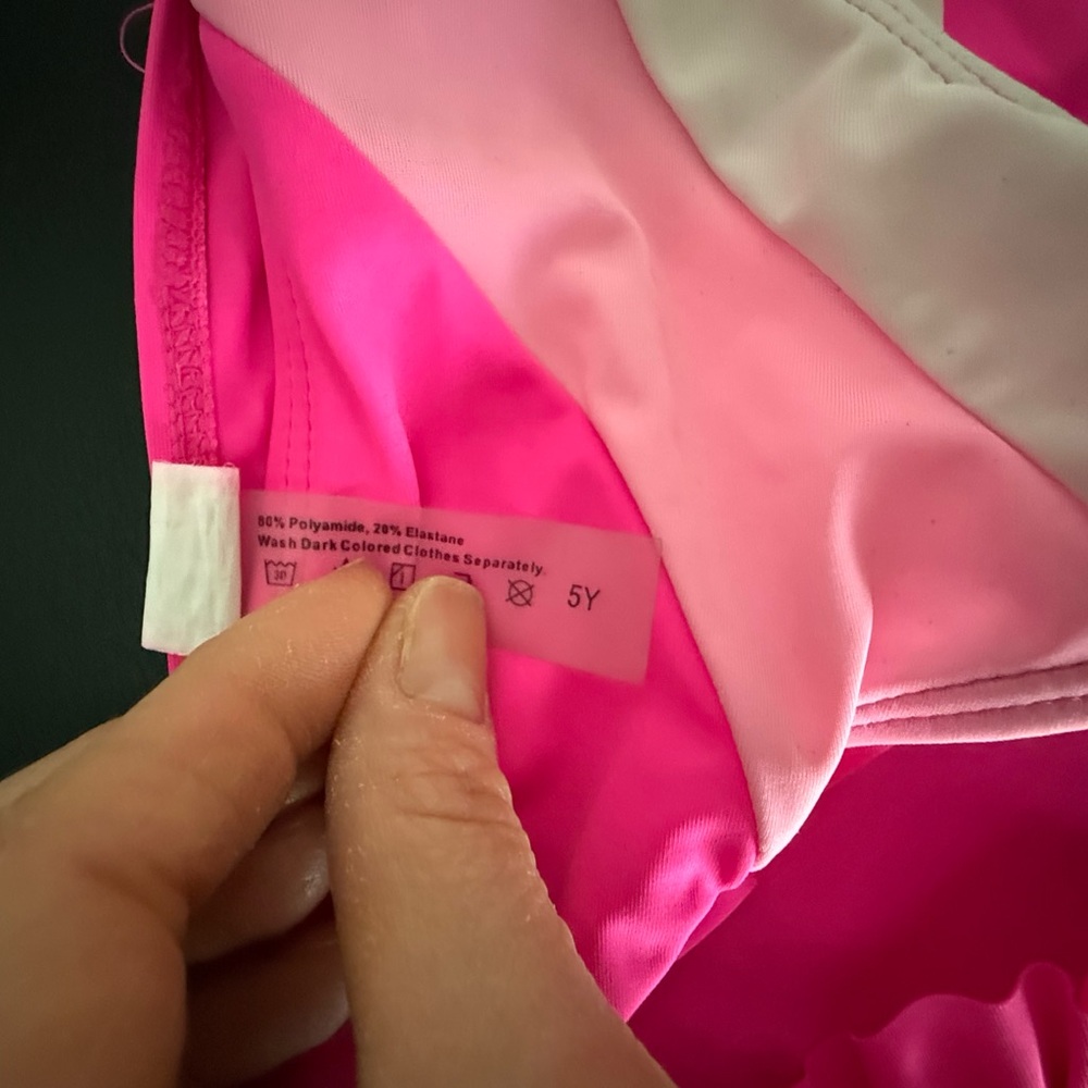 Pink and White Ruffled Bikini Set - Picture 5 of 5